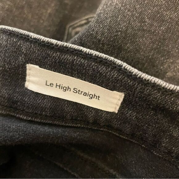 Frame Denim Le High Straight Jeans in Rockstar Black Frayed Hem Size 30 - Picture 7 of 10